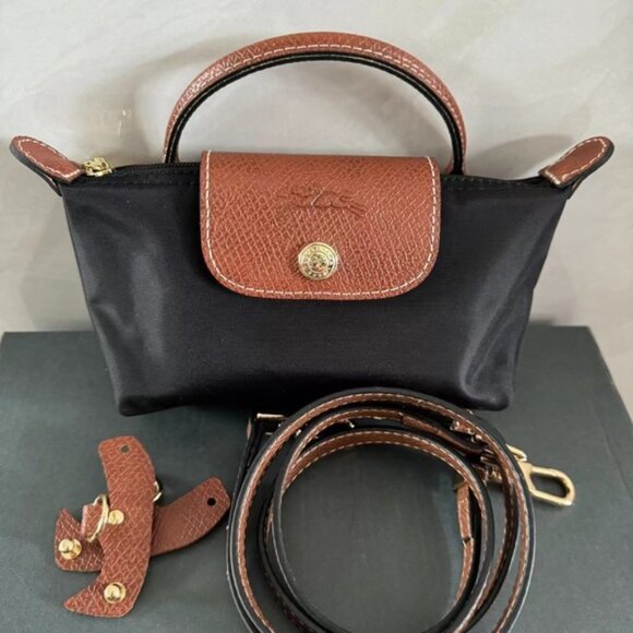Longchamp Le Pliage Mini Black Canvas Tote - Picture 1 of 6